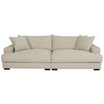 Megasofa Pelle Mit Zierkissen B: 261 Cm Creme Cord - Wengefarben/Creme, Trend, Textil (261/124cm) - Luca Bessoni