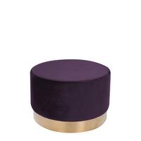 Hocker Samt Violett Sitz Gepolstert H: 43 Cm - Violett/Goldfarben, Basics, Holz/Holzwerkstoff (55/43cm) - Kayoom