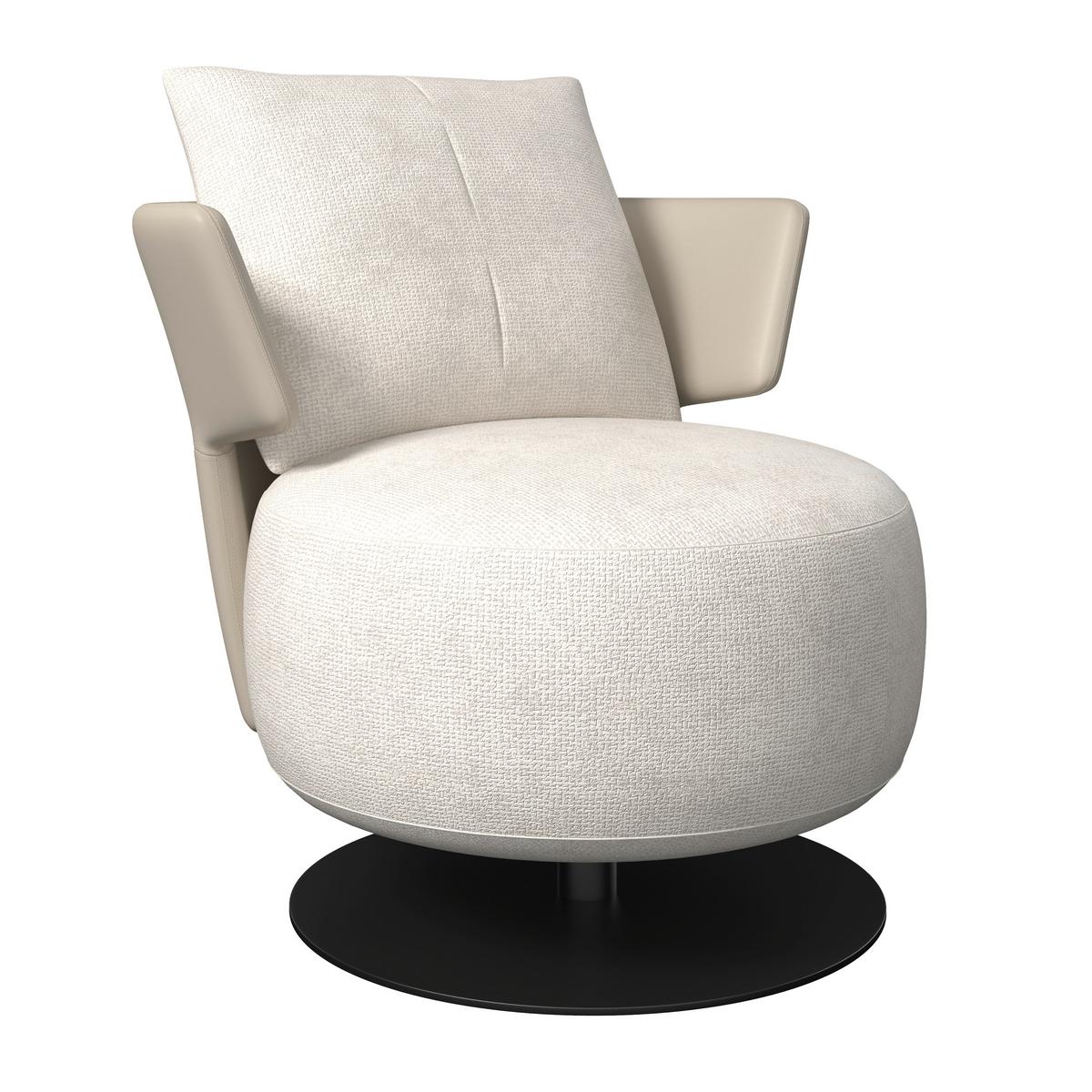Kreslo NORA, béžová - čierna/béžová, Modern, kov/drevo (80/80/80cm) - Bessagi Home