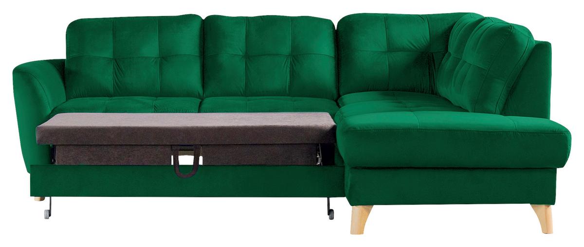 Ecksofa Nordic Dunkelgrün S: 236x190 cm - Dunkelgrün/Buchefarben, Design, Textil (236/190cm) - Livetastic