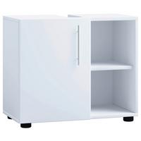 Waschbeckenunterschrank Flandu Iii B: 60,2 Cm, Weiß - Schwarz/Weiß, MODERN, Holzwerkstoff (60,2/50,7/29,6cm) - MID.YOU