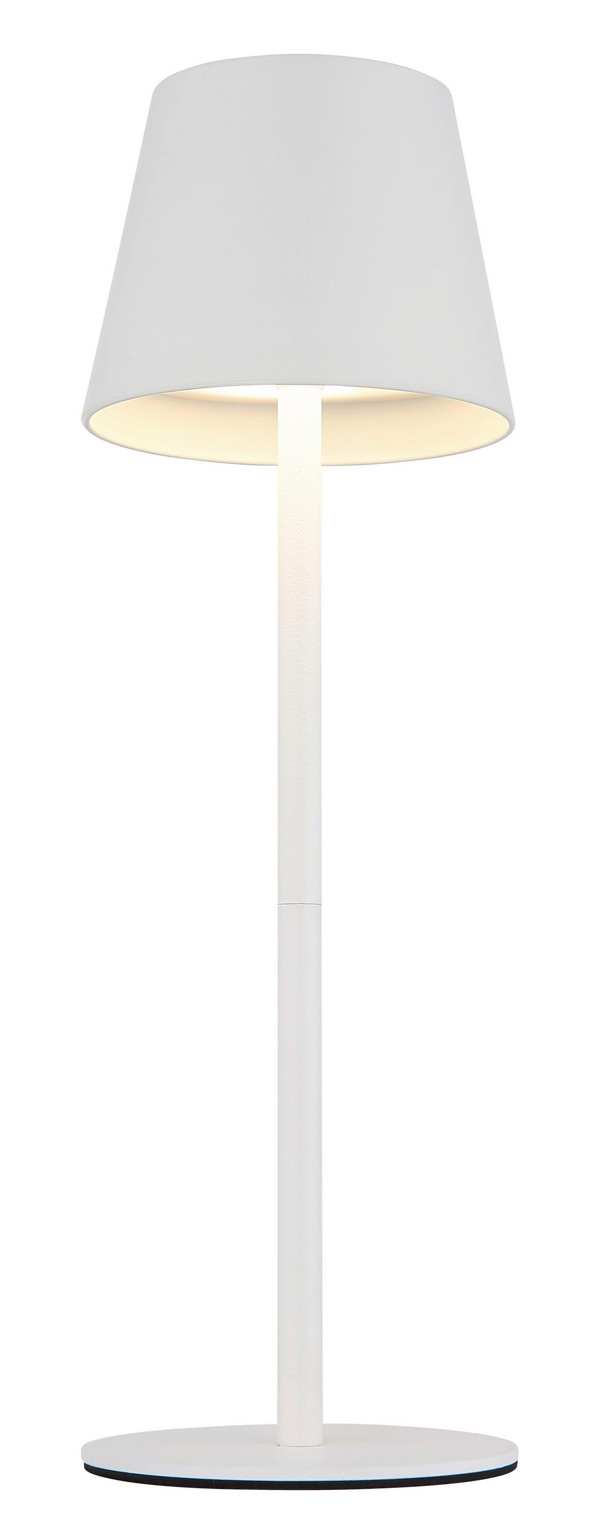 Akku-Tischleuchte 58488w Verschlusslicht - Weiß, Design, Kunststoff/Metall (10,6/36cm) - Globo