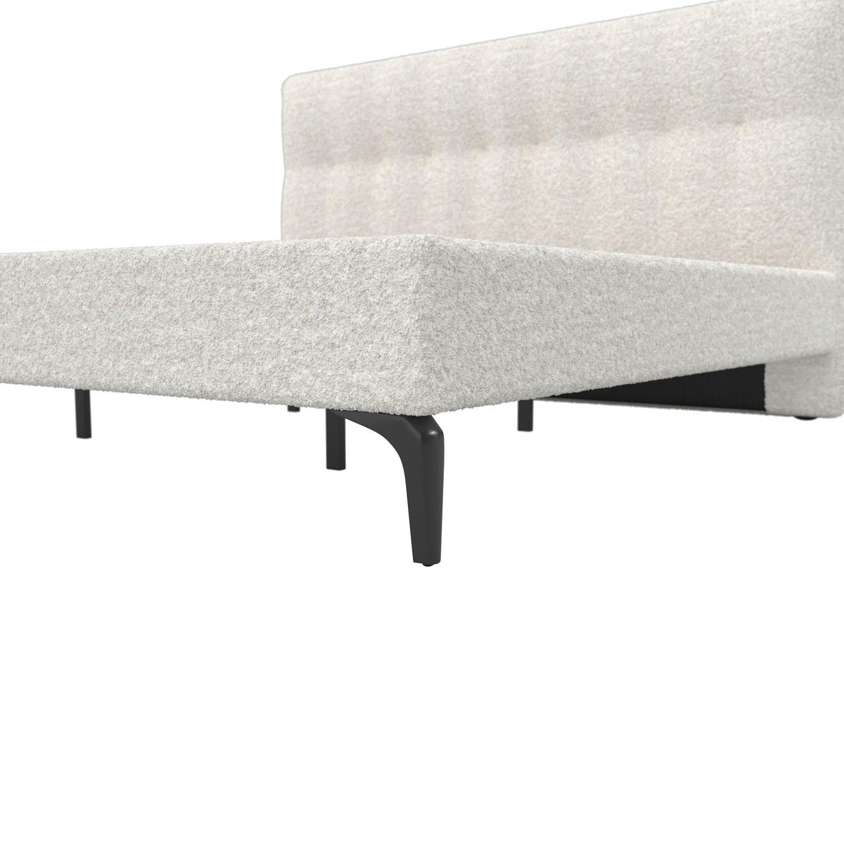 Čalúnená posteľ CLEA 180x200, krémová - svetlohnedá/čierna, Modern, kov/drevo (180/200cm) - Bessagi Home