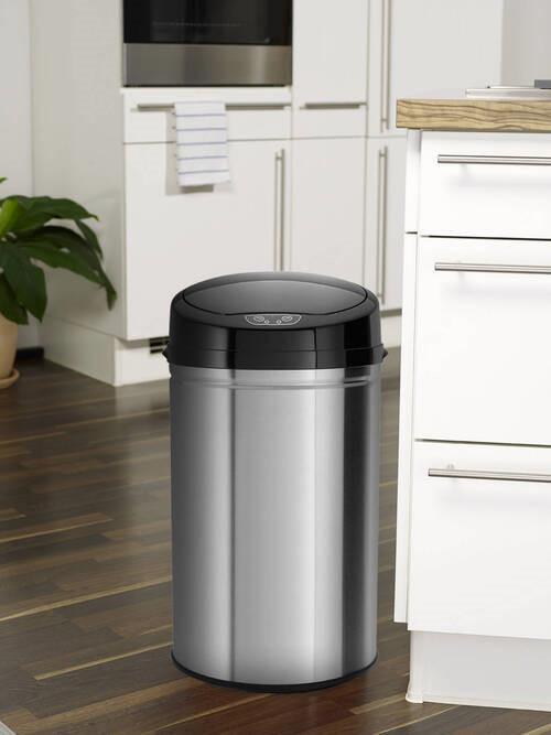 Odpadkový kôš IR SENSOR - INOX BRUSHED - 30L - čierna/strieborná, Trend, kov/plast (31/31/61,5cm) - Echtwerk
