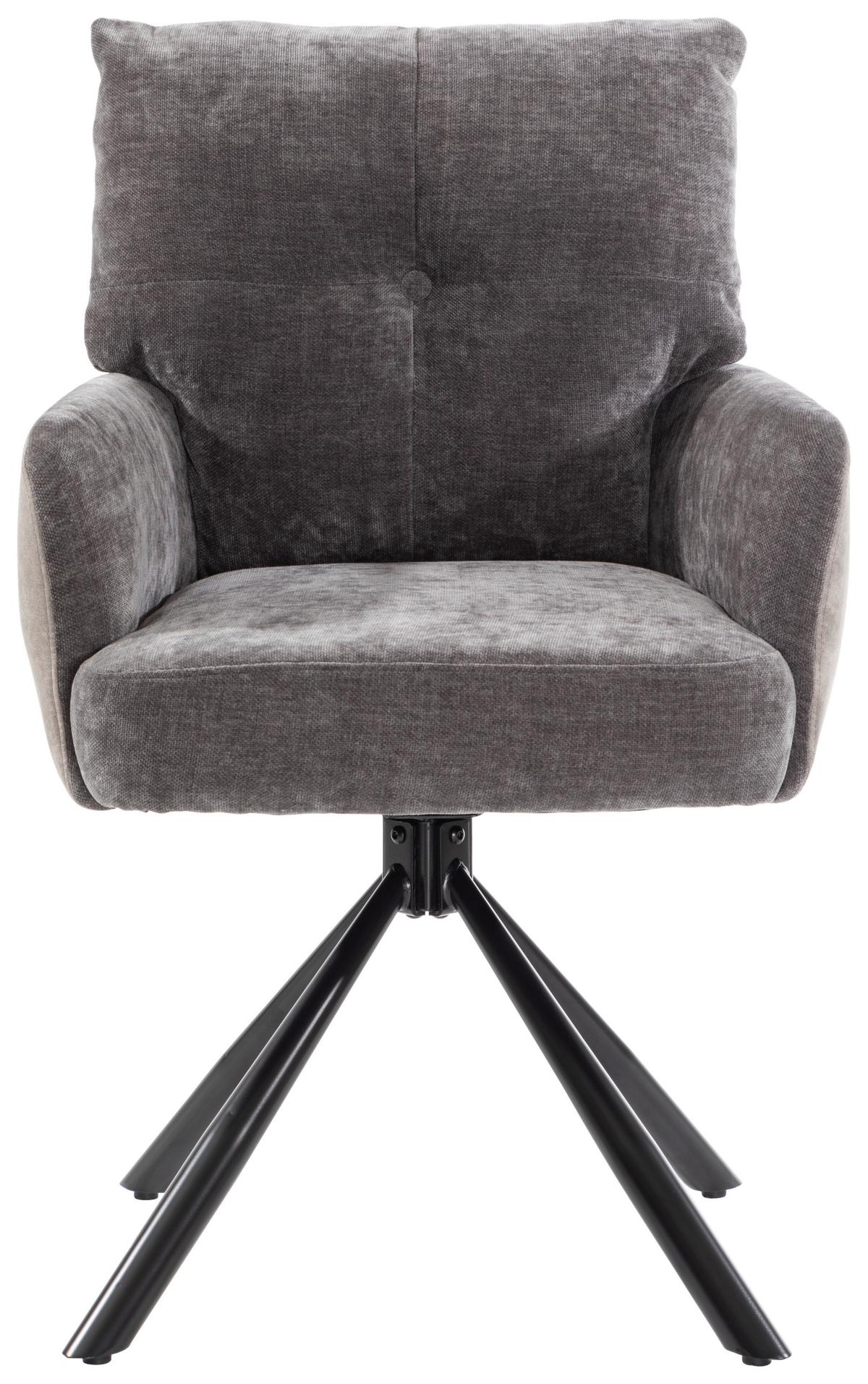 ŽIDLE S PODRUČKAMI SOPHIE - šedá/černá, Moderní, kov/textil (60/93/67cm) - Premium Living