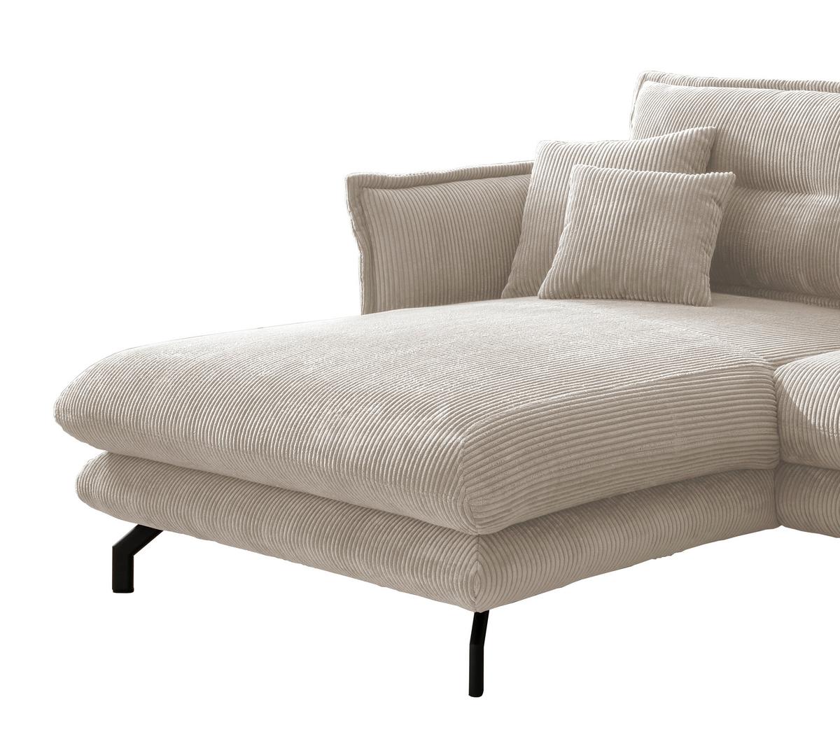 Ecksofa Lava Beige S: 180/255 Cm - Beige/Schwarz, MODERN, Textil (180/255cm) - Livetastic