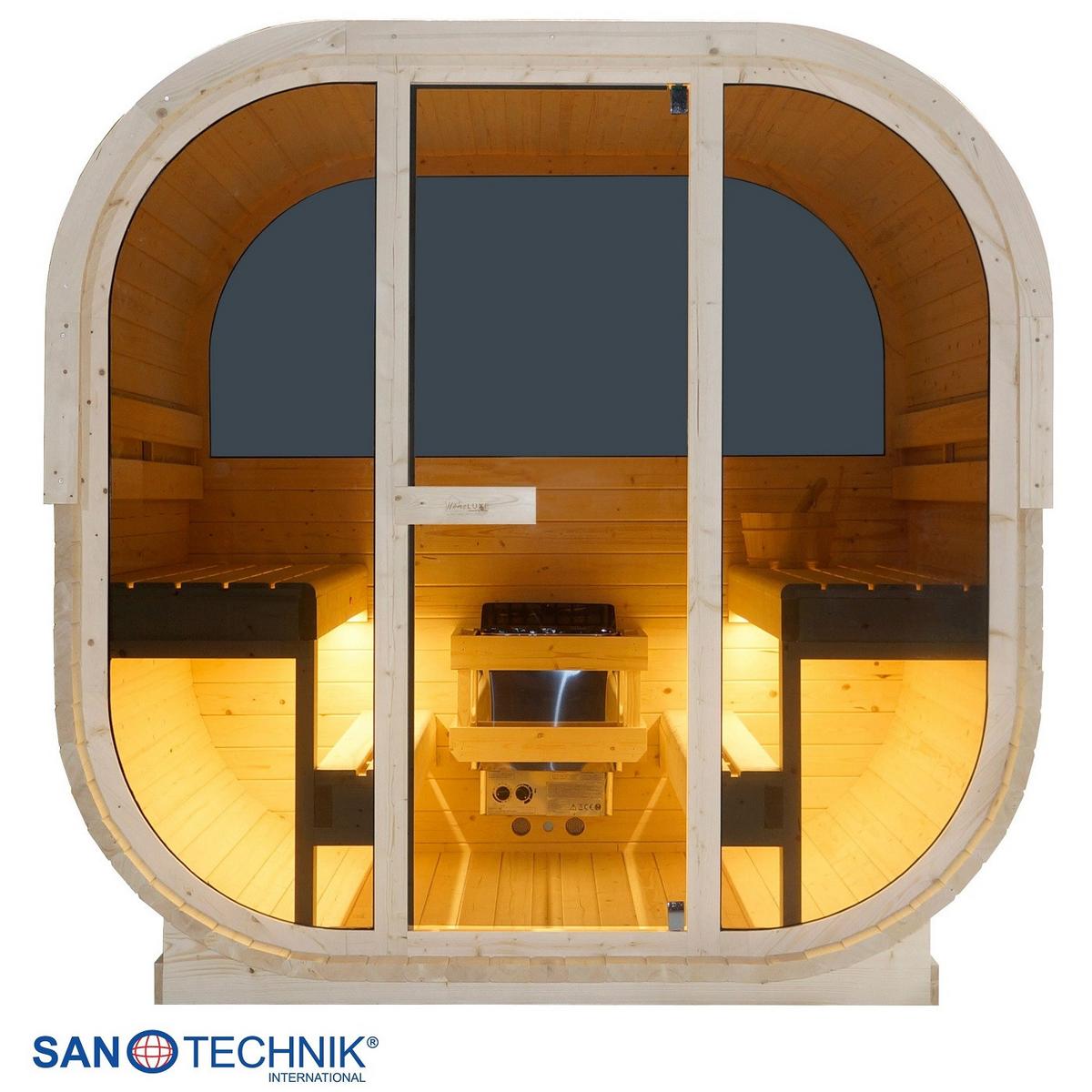 SAUNA Hanko Fichtefarben B: 180 cm - Fichtefarben, KONVENTIONELL, Holz (210/180/210cm) - Sanotechnik