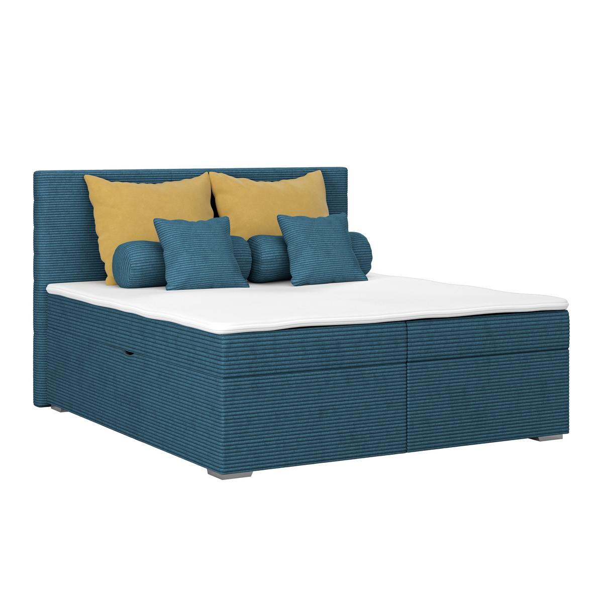 Kárpitozott Ágy Adria 160/200cm - kék, Konventionell, textil/fa (160/200cm)