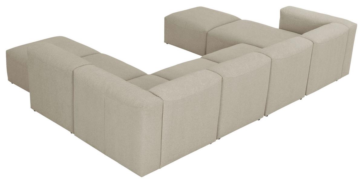 Wohnlandschaft Lena Creme Flachgewebe