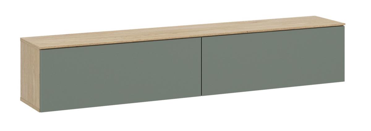 Lowboard Puento Eichefarben/Salbei B: 160cm - Eichefarben/Salbeigrün, Design, Holzwerkstoff (160/37,6/35cm) - Livetastic