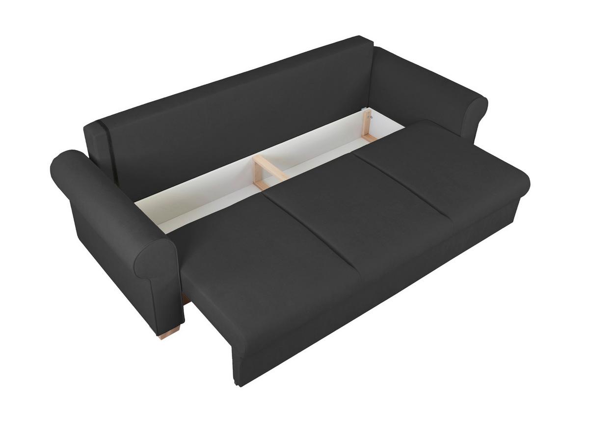 Schlafsofa Arles, Anthrazit 99 B: 240 Cm - Anthrazit/Buchefarben, Design, Textil (240/94/98cm) - MID.YOU
