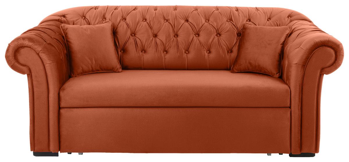 Schlafsofa Cupido - Rostfarben/Schwarz, Design, Textil (213/86/99cm) - MID.YOU