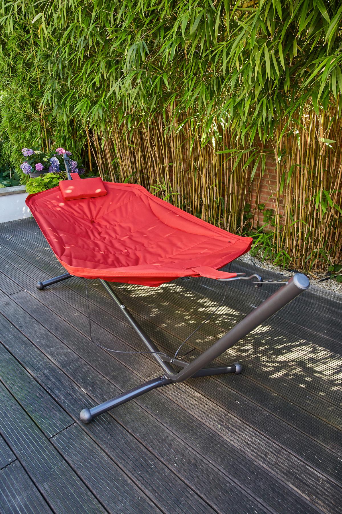 Hängematte L91047 - Dunkelgrau/Rot, KONVENTIONELL, Textil/Metall (105/104/305cm) - Siena Garden