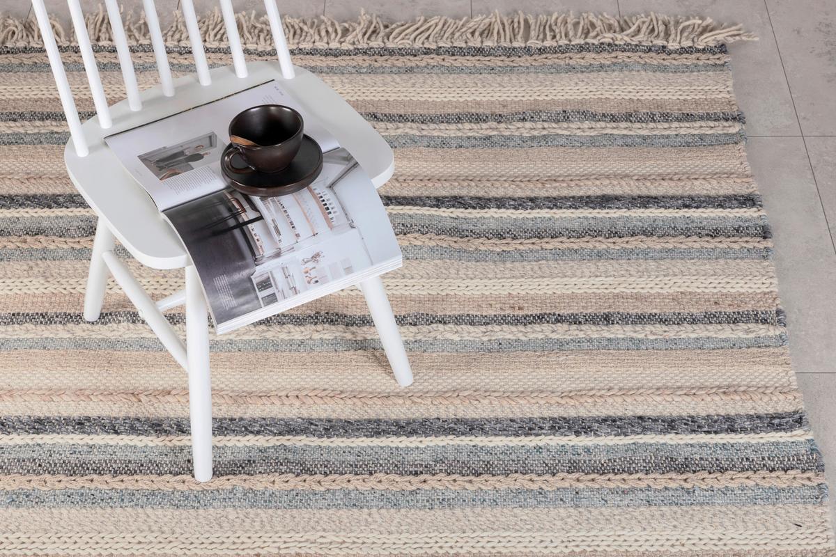 Hochflorteppich Gudha - Blau/Beige, LIFESTYLE, Textil (200/300cm) - P & B
