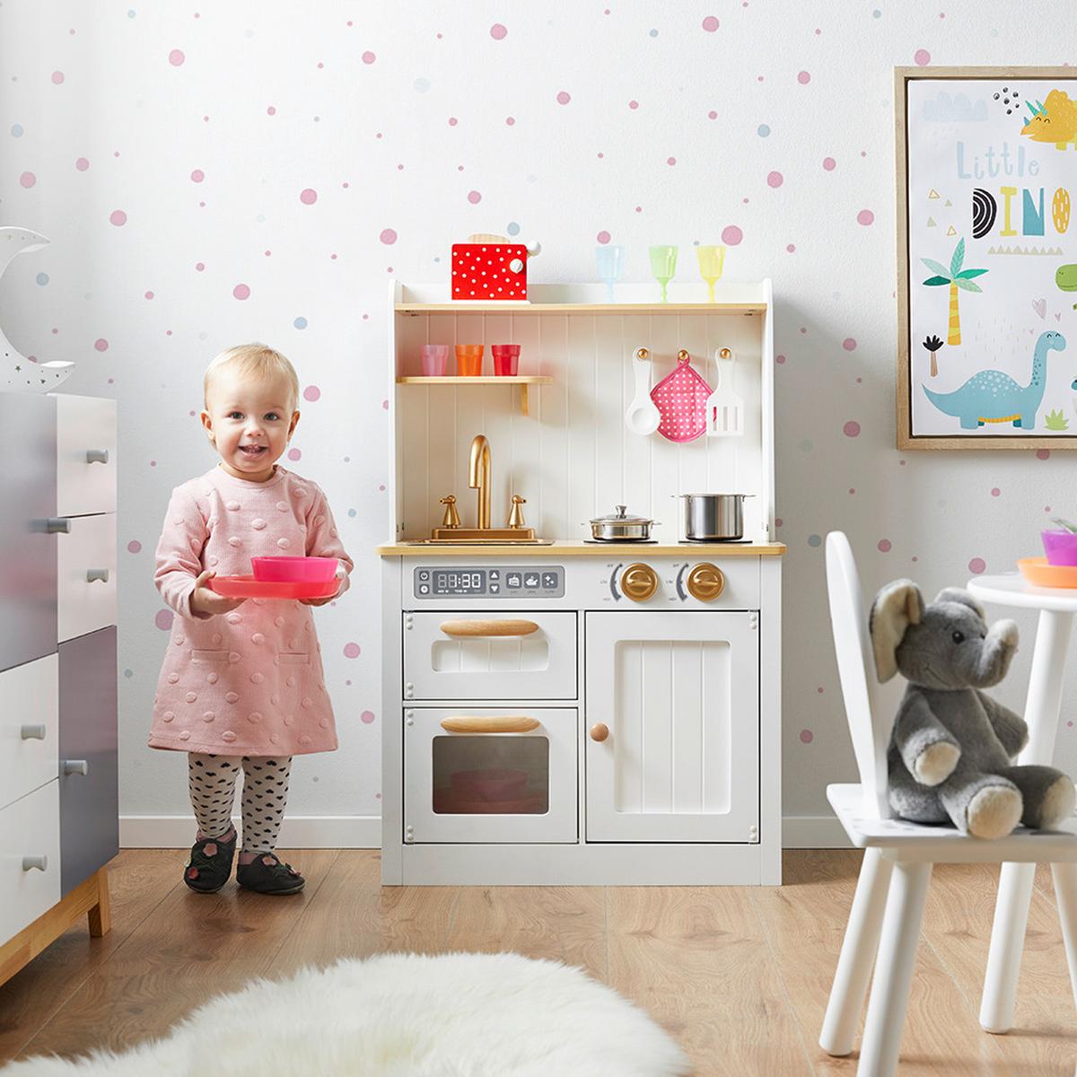 Dětská kuchyňka ANN - bílá, Moderní (60/89,2/31,2cm) - Bessagi Kids