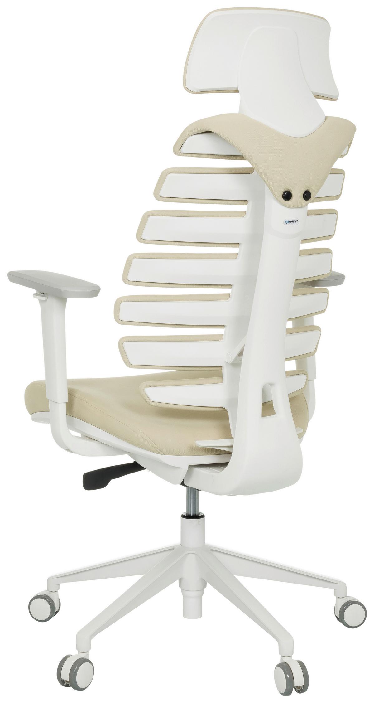 Drehstuhl Ergo Line W Beige B: 67 Cm - Beige/Weiß, MODERN, Kunststoff/Textil (67/116 - 133/65cm) - MID.YOU