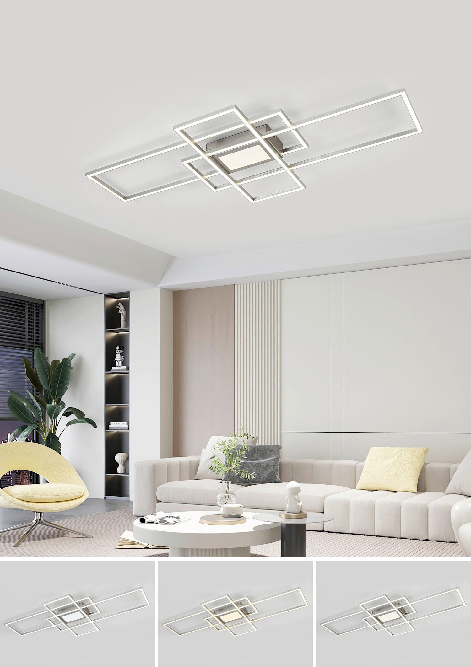 LED-Deckenleuchte Christina - Alufarben/Weiß, Basics, Kunststoff/Metall (45,8/100/6,4cm) - Luca Bessoni