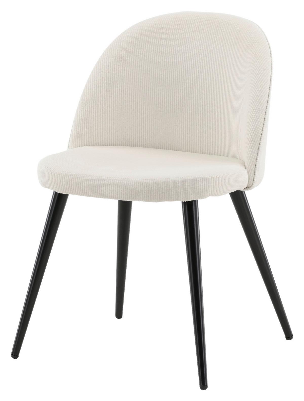 Stuhl-Set Velvet - Beige/Schwarz, Design, Textil/Metall (50/77/48cm) - Livetastic