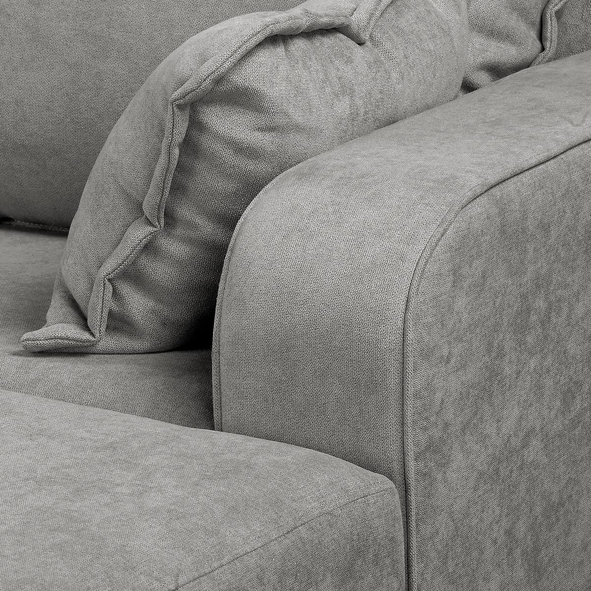 Ecksofa Beata Grau S: 230x150 cm - Wengefarben/Grau, Design, Textil (230/150cm) - Livetastic