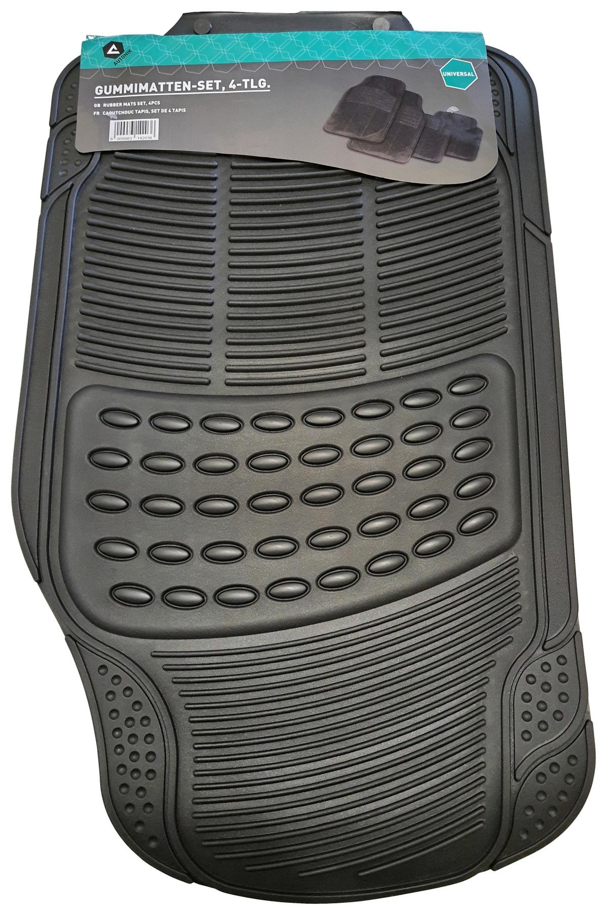 Fußmatten Auto 4-tlg. Kunststoff Bxl 43x73 Cm - Schwarz, MODERN, Kunststoff