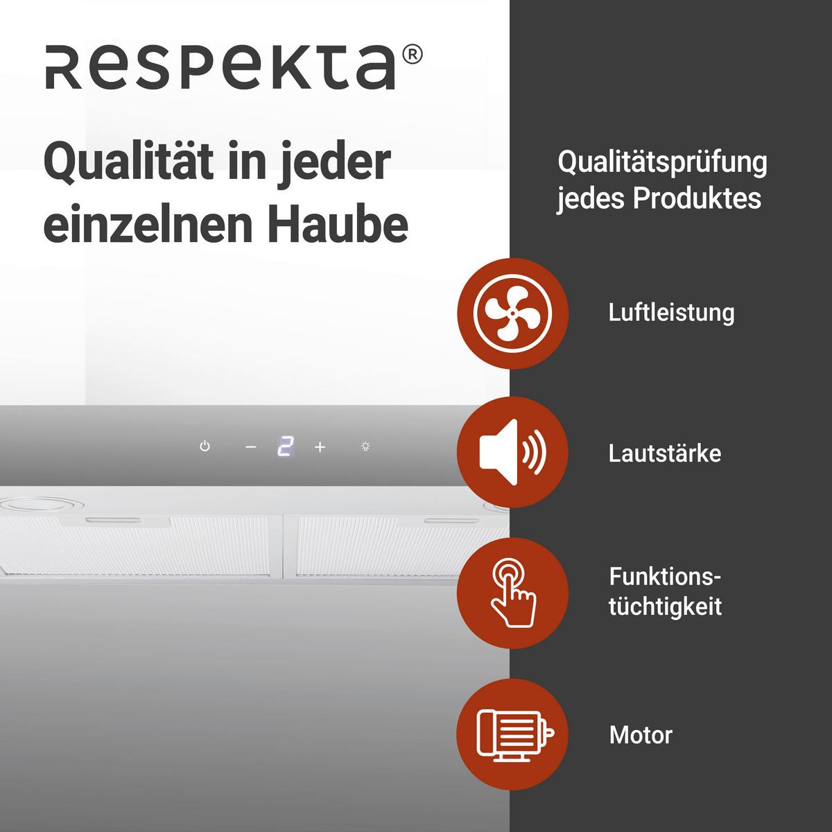 Dunstabzugshaube Respekta Sira Edelstahlfarben B: 59,5 cm - Edelstahlfarben, Basics, Metall (59,5/55-100/50cm) - Respekta