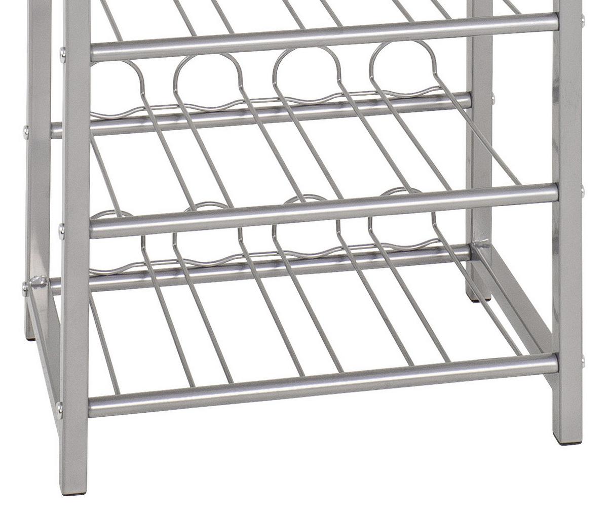 Weinregal Metall Alufarben 42 Flaschen BxH: 34x72 cm - Alufarben, MODERN, Metall (34/72/22cm)
