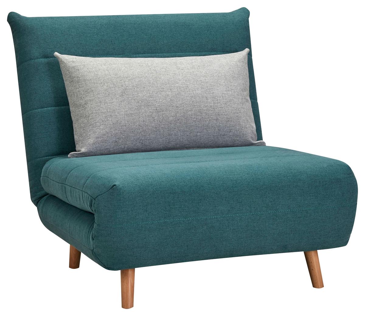 Fekvőfotel Simon - kék/szürke, Modern, textil (77/84/91cm) - Ondega