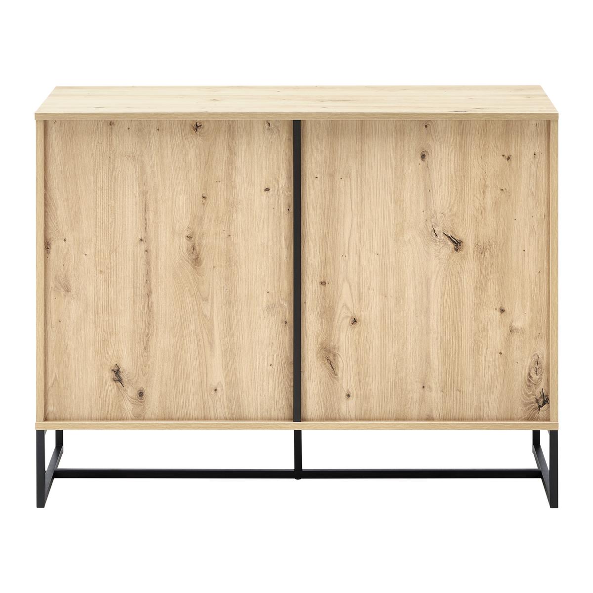 Komoda FOSCA - černá/barvy dubu, Moderní, kov (100/76/40cm) - Bessagi Home