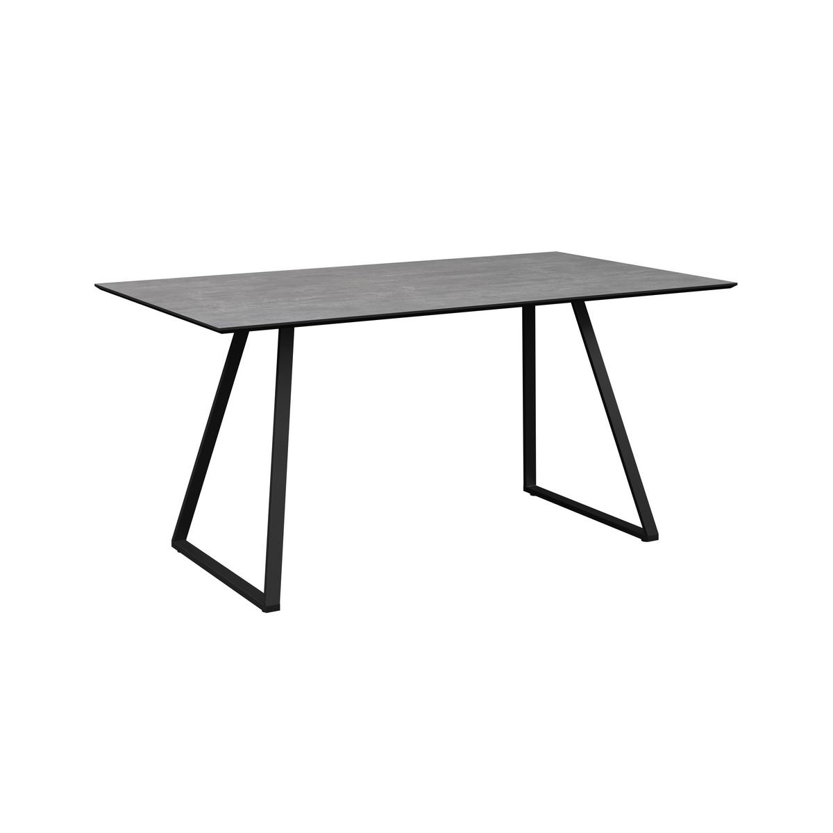 Tischgruppe Vols Giga 7-teilig Dekor grau/Webstoff grau - Schwarz/Grau, MODERN, Holzwerkstoff/Textil (160/75/90cm)