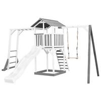Spielturm A025.131.92 - Weiß/Grau, KONVENTIONELL, Holz/Kunststoff (446/241,9/349cm) - Ambia Garden