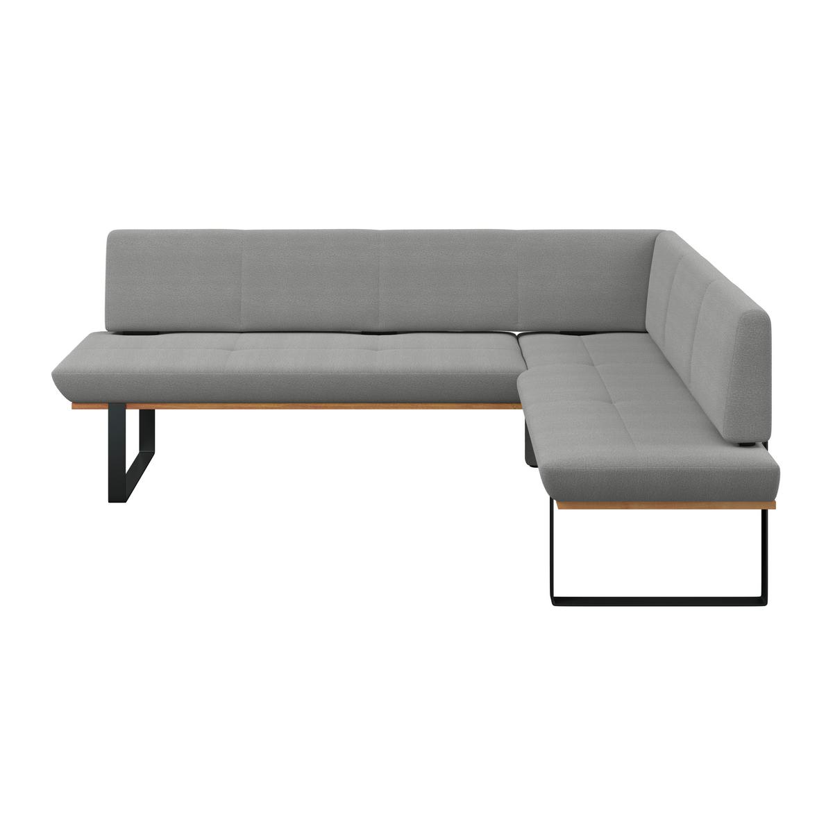 Eckbank Tristan Webstoff grau, S:225x175cm - Schwarz/Grau, MODERN, Holz/Textil (225/175cm) - James Wood
