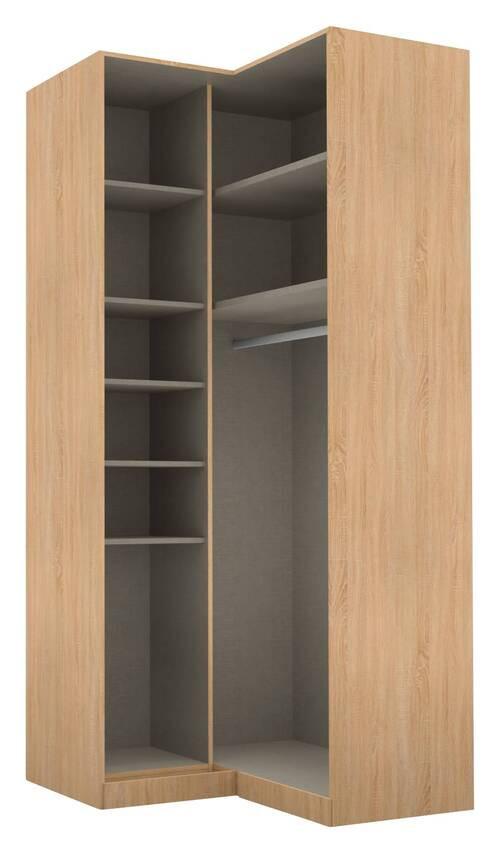 Eckschrank B: 100 cm Alabama, Sonoma Eiche Dekor - Silberfarben/Sonoma Eiche, MODERN, Holzwerkstoff (100/229/102cm) - Rauch Möbel