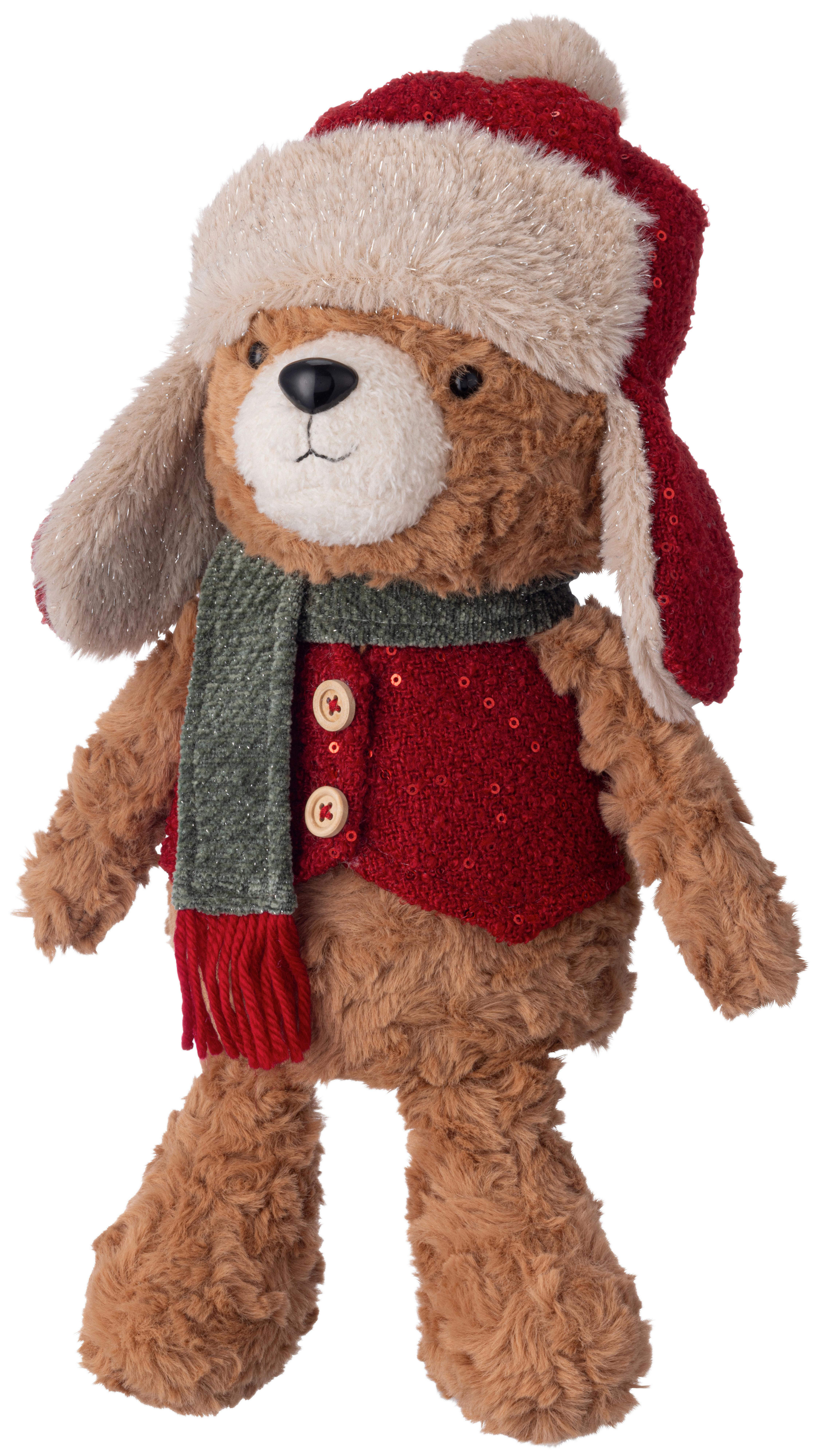 DEKOBÄR Marlon - Rot/Braun, KONVENTIONELL, Holz/Kunststoff (17/13/40cm) - Luca Bessoni