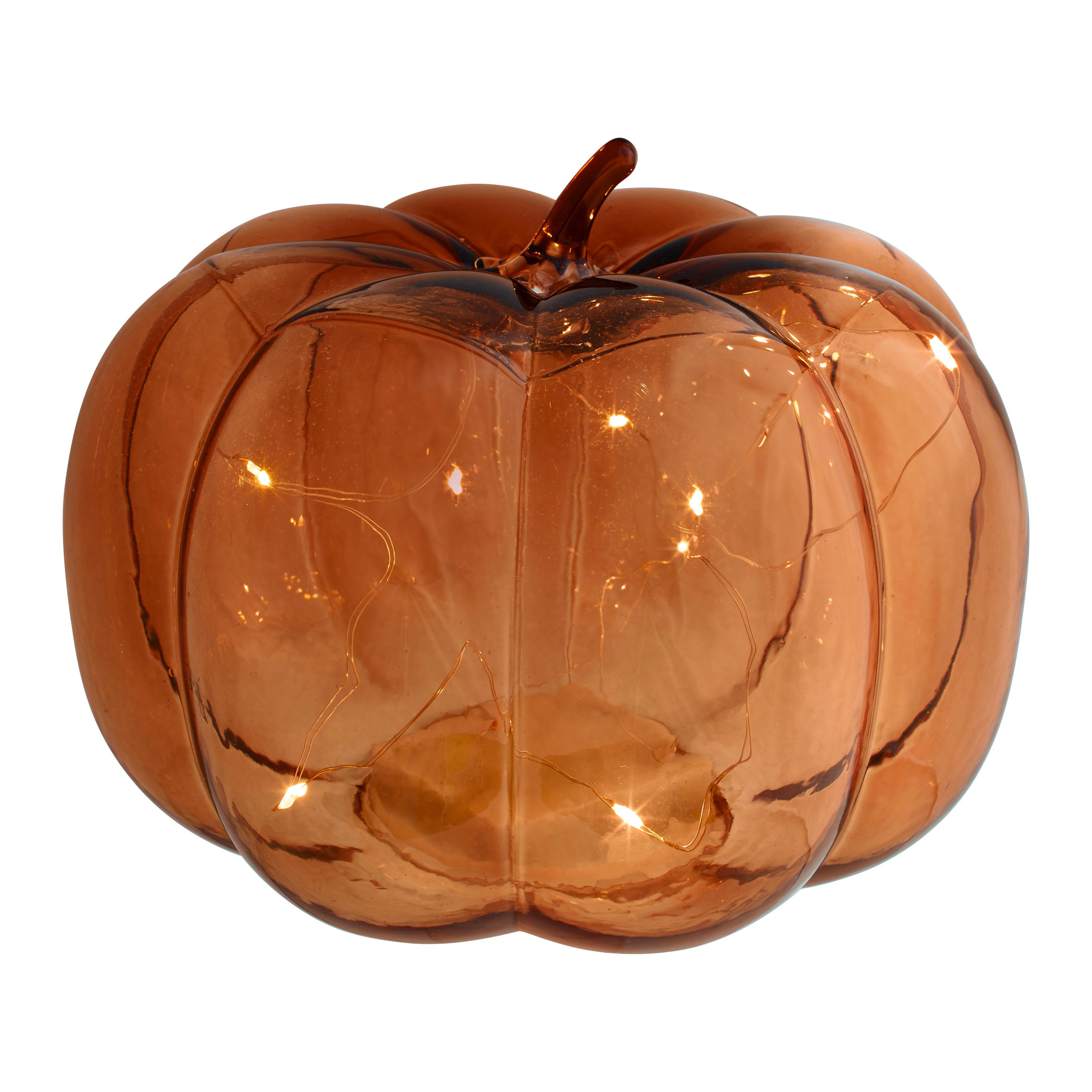 DEKORAČNÁ TEKVICA PUMPKIN - jantárová, Konventionell, plast/sklo (19,5/15,5cm) - Mömax