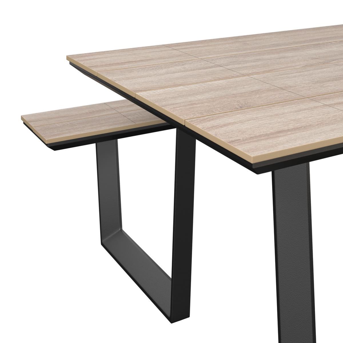 Gartenset Triest - Anthrazit/Beige, MODERN, Kunststoff/Metall (190/75/182cm) - Beldano