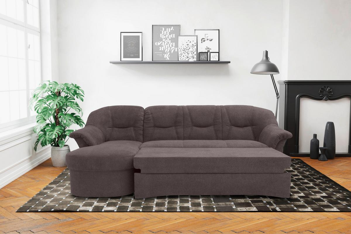 Ecksofa Sarafina - Greige/Schwarz, KONVENTIONELL, Textil (146/232cm) - MID.YOU