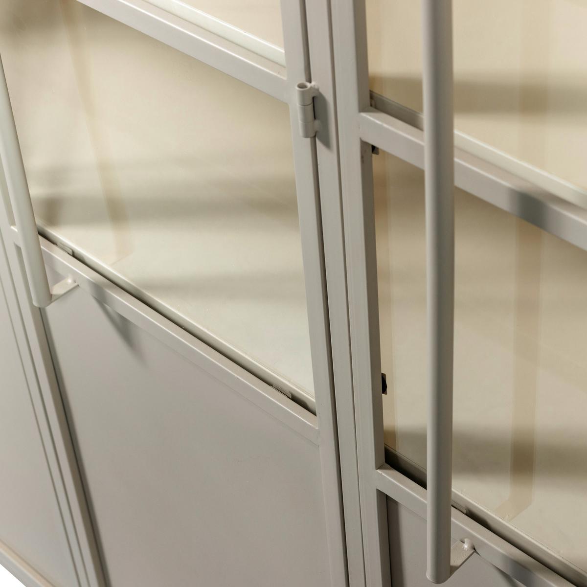 Vitrine Exhibit Sandfarben B: 140 Cm - Sandfarben, Design, Glas/Metall (140/200/40cm) - Livetastic