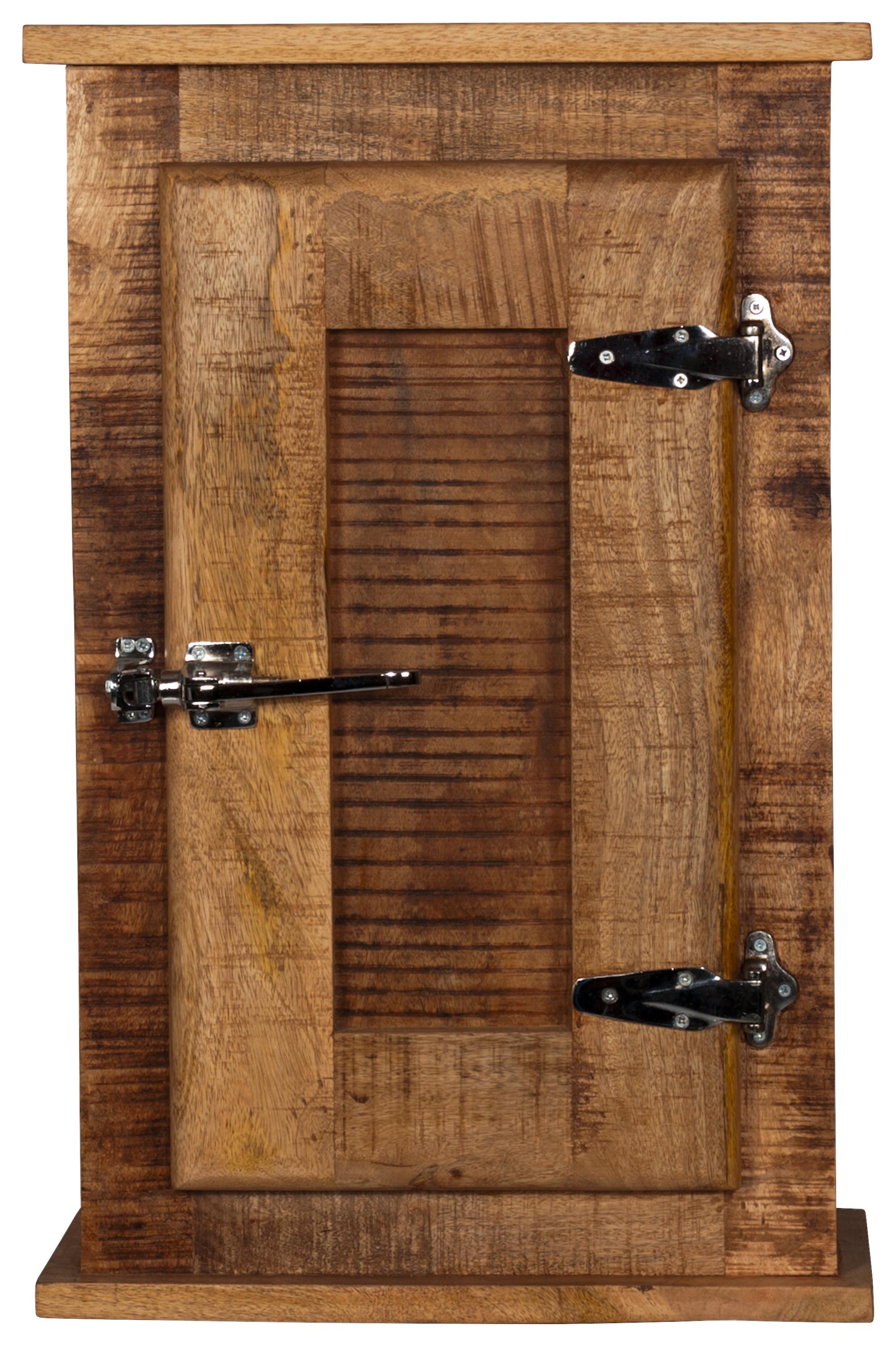 Hängeschrank Marbella B: 45 cm Mangoholz - Naturfarben, Basics, Holz/Metall (45/70/20cm)