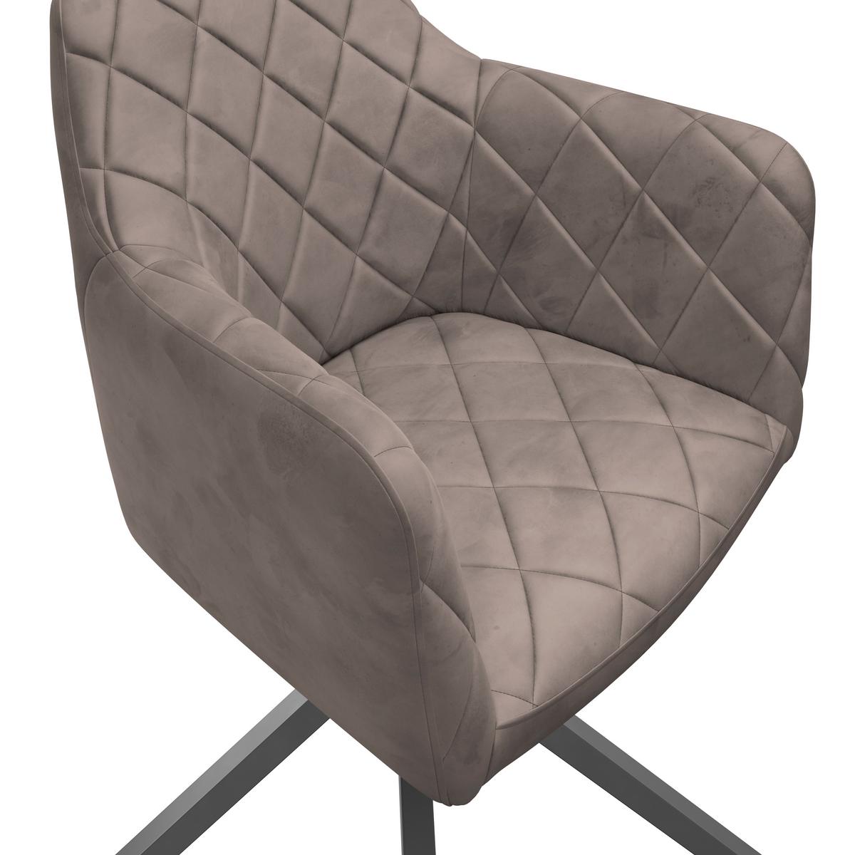 Stuhl Patti Beige, Sitzfl. 360° Drehbar - Beige/Schwarz, KONVENTIONELL, Textil/Metall (58/81/54cm)