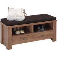 Šatní lavice BRÜSSEL - tmavě hnědá/barvy niklu, Lifestyle, kov/kompozitní dřevo (100/48/40cm) - Mömax