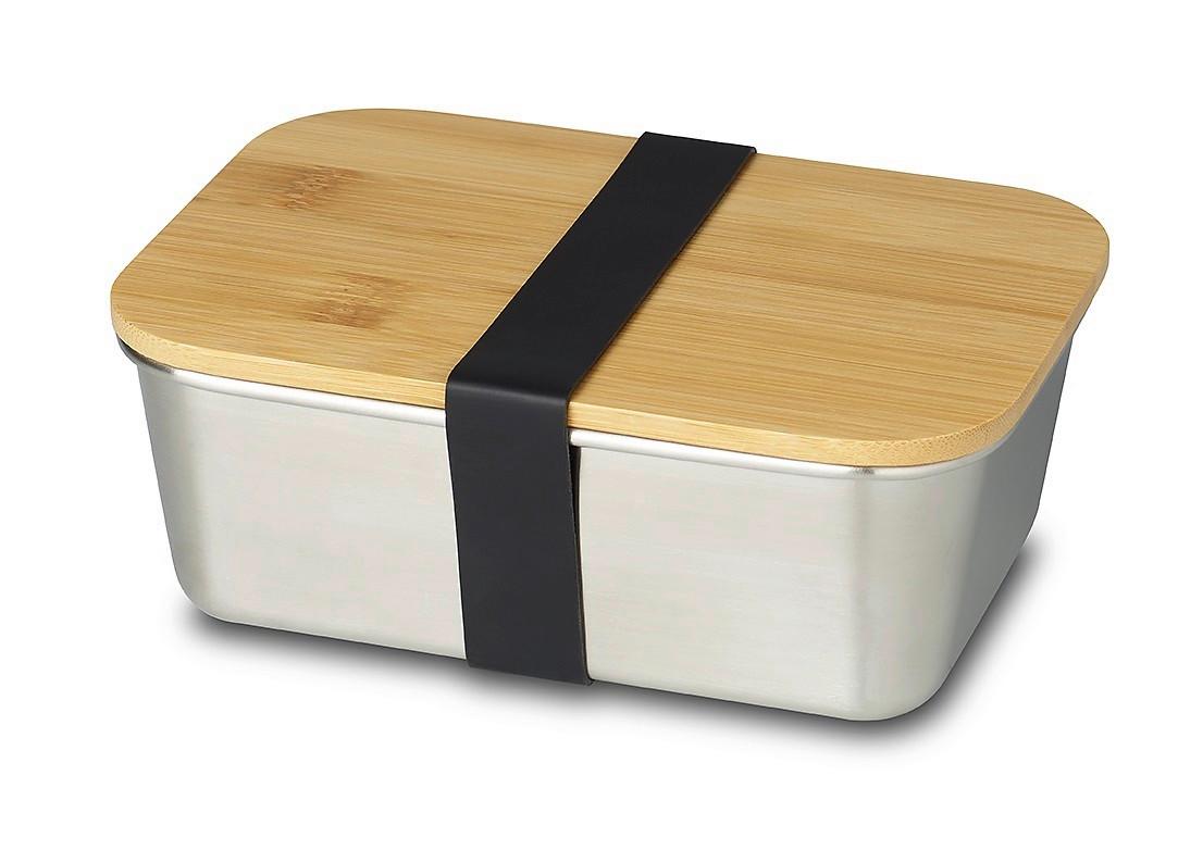 Lunchbox Ew-Lb-1720 - Silberfarben, Basics, Holz/Metall (20/15/7,5cm) - Echtwerk