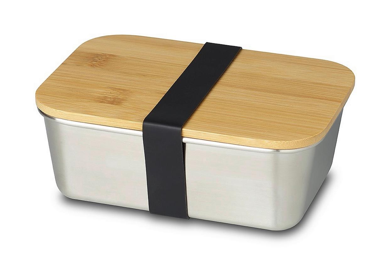 Lunchbox Ew-Lb-1720 - Silberfarben, Basics, Holz/Metall (20/15/7,5cm) - Echtwerk