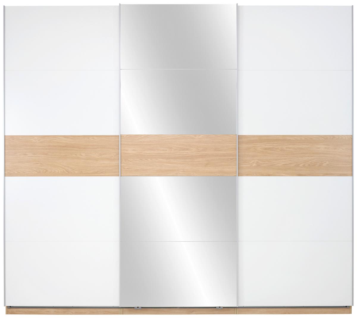 Schwebetürenschrank Unit - Eichefarben/Weiß, KONVENTIONELL, Holzwerkstoff (273/242/58cm) - Ondega