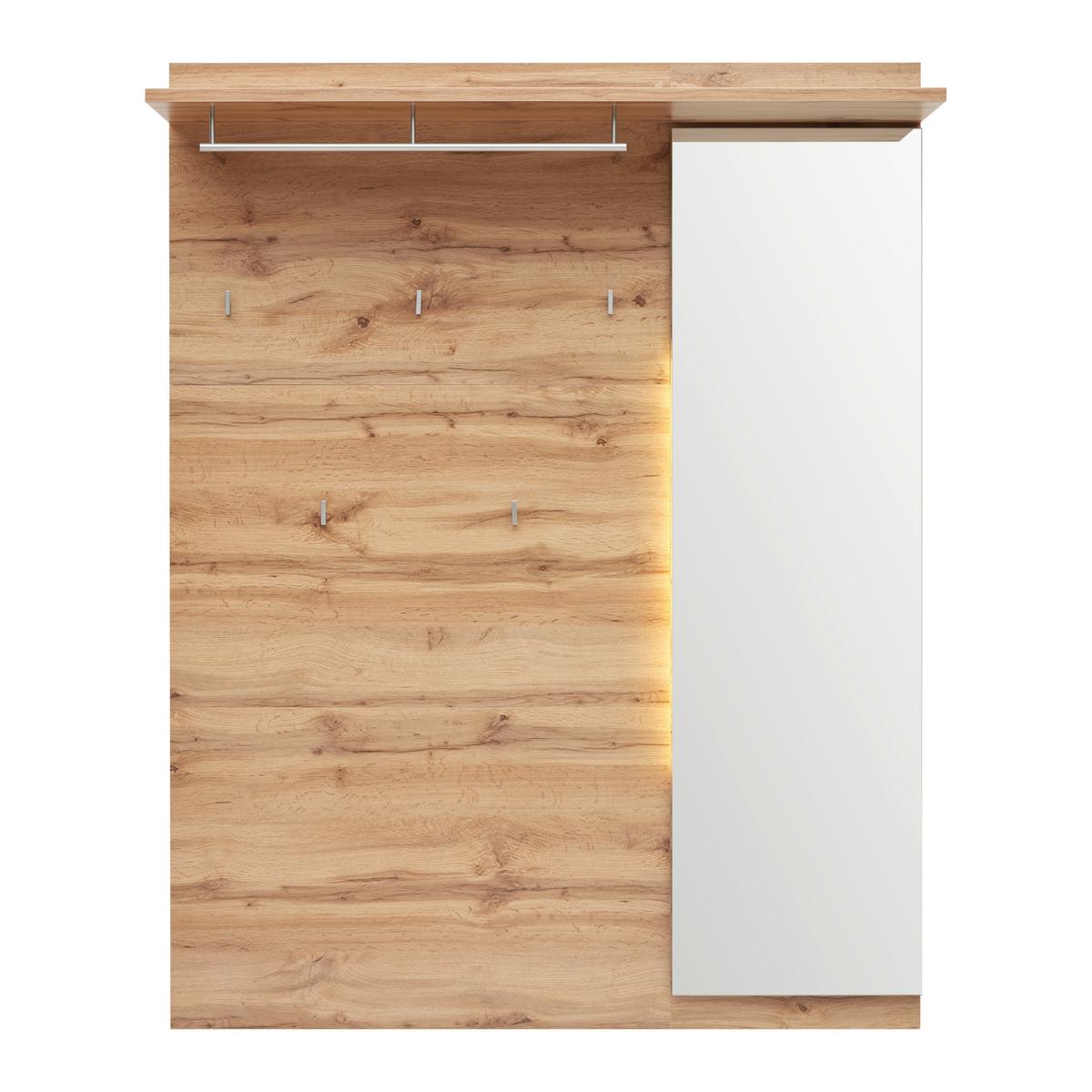 ŠATNÍ PANEL FUNNY M -EXKLUSIV- - barvy dubu/dub wotan, Konvenční, kompozitní dřevo/sklo (126/163/30cm) - Mömax