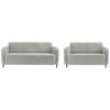 Sitzgarnitur 2-Tlg. Marone Hellgrau - Hellgrau/Schwarz, MODERN, Textil (180/76/90cm) - Livetastic