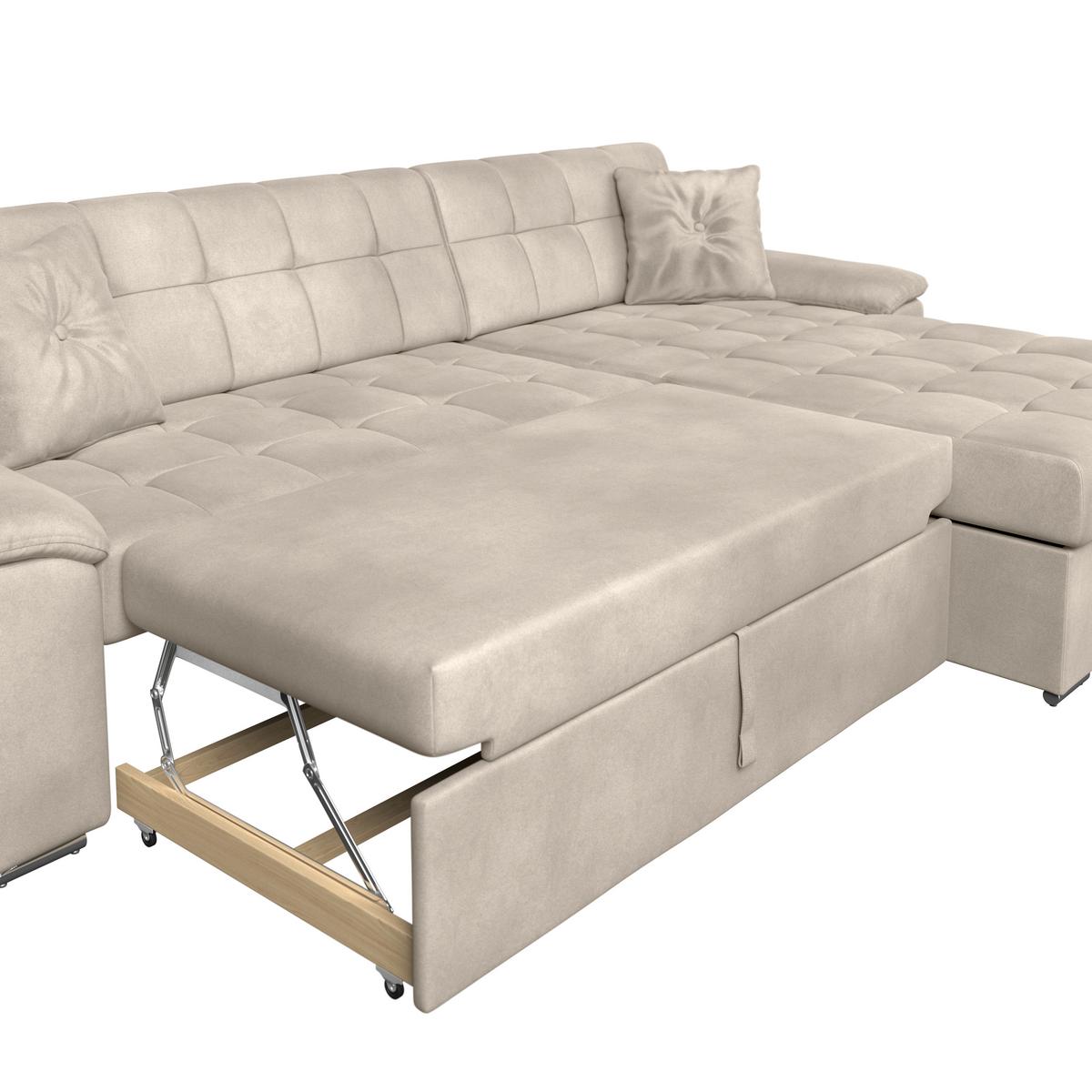 Ecksofa Bali grau, 257x167cm - Beige, Trend, Textil (257/167cm) - Livetastic