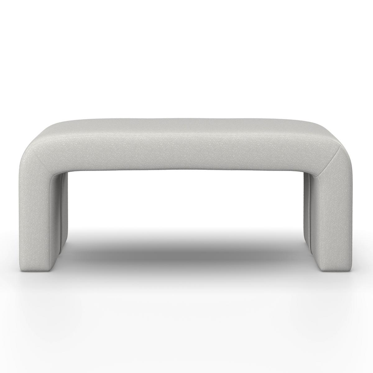 Dlhá taburetka JANINA polstrovaná, sivá - sivá, Modern, drevo/textil (110/46/41cm) - Bessagi Home