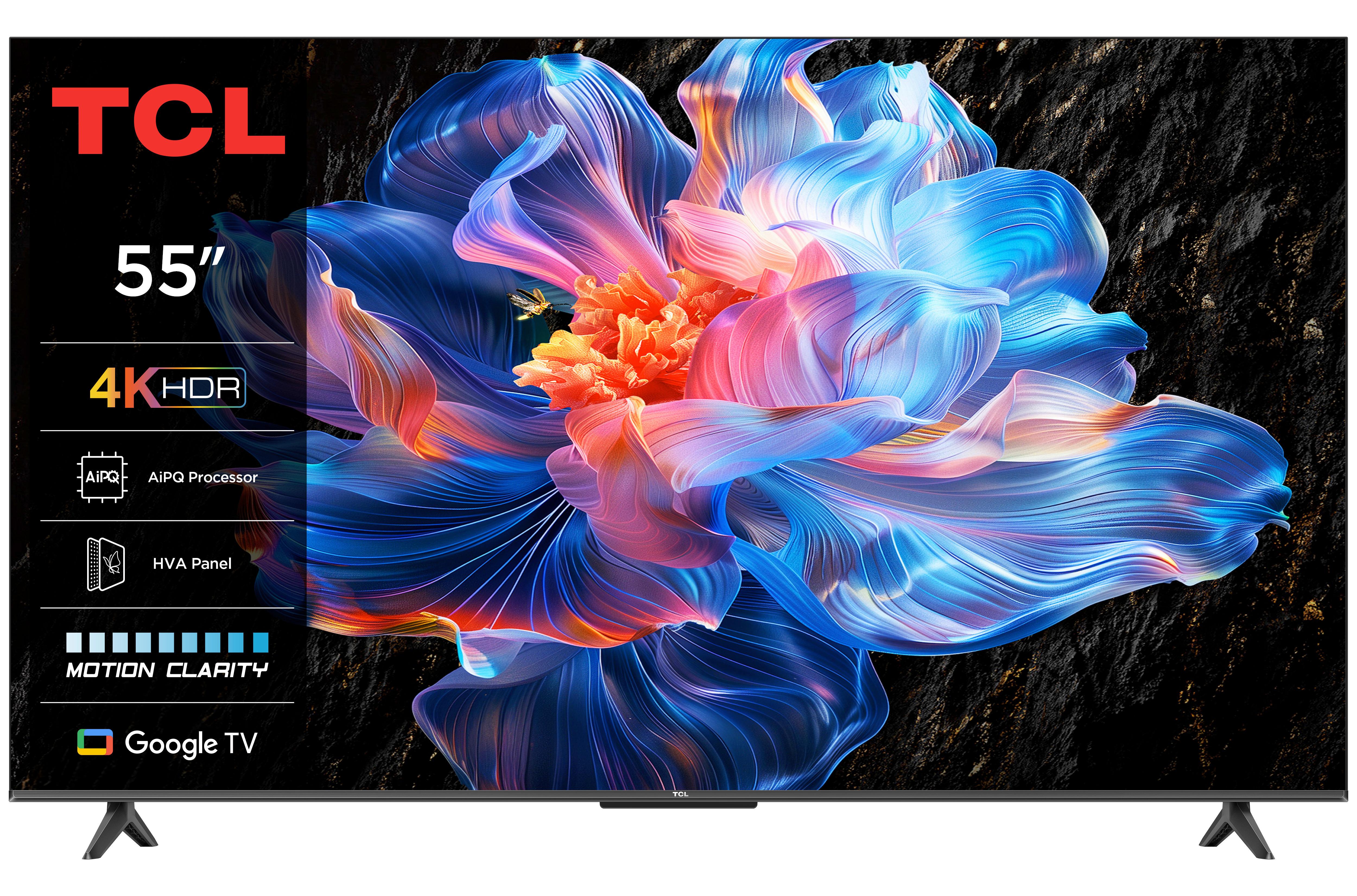 Fernseher Tcl 55 Zoll Bildschimdiagonale 139 cm - Schwarz, Basics, Metall (122,6/75/25,5cm)