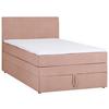 Boxspringbett Mit Bettkasten 120x200 Wickie - Schwarz/Rosa, KONVENTIONELL, Holz/Textil (120/200cm)