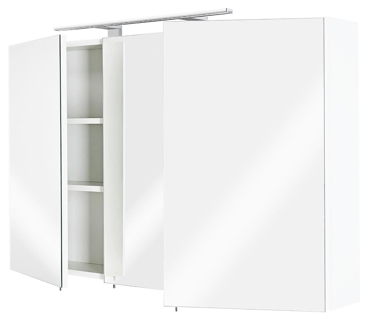 SPIEGELSCHRANK Weiß B: 110cm - Weiß, Basics, Glas/Holzwerkstoff (110/68/16cm) - MID.YOU